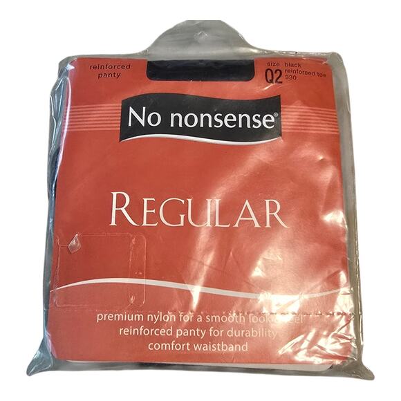 No Nonsense Pantyhose Regular Reinforced Toe Black Size Q2 - Picture 1 of 2